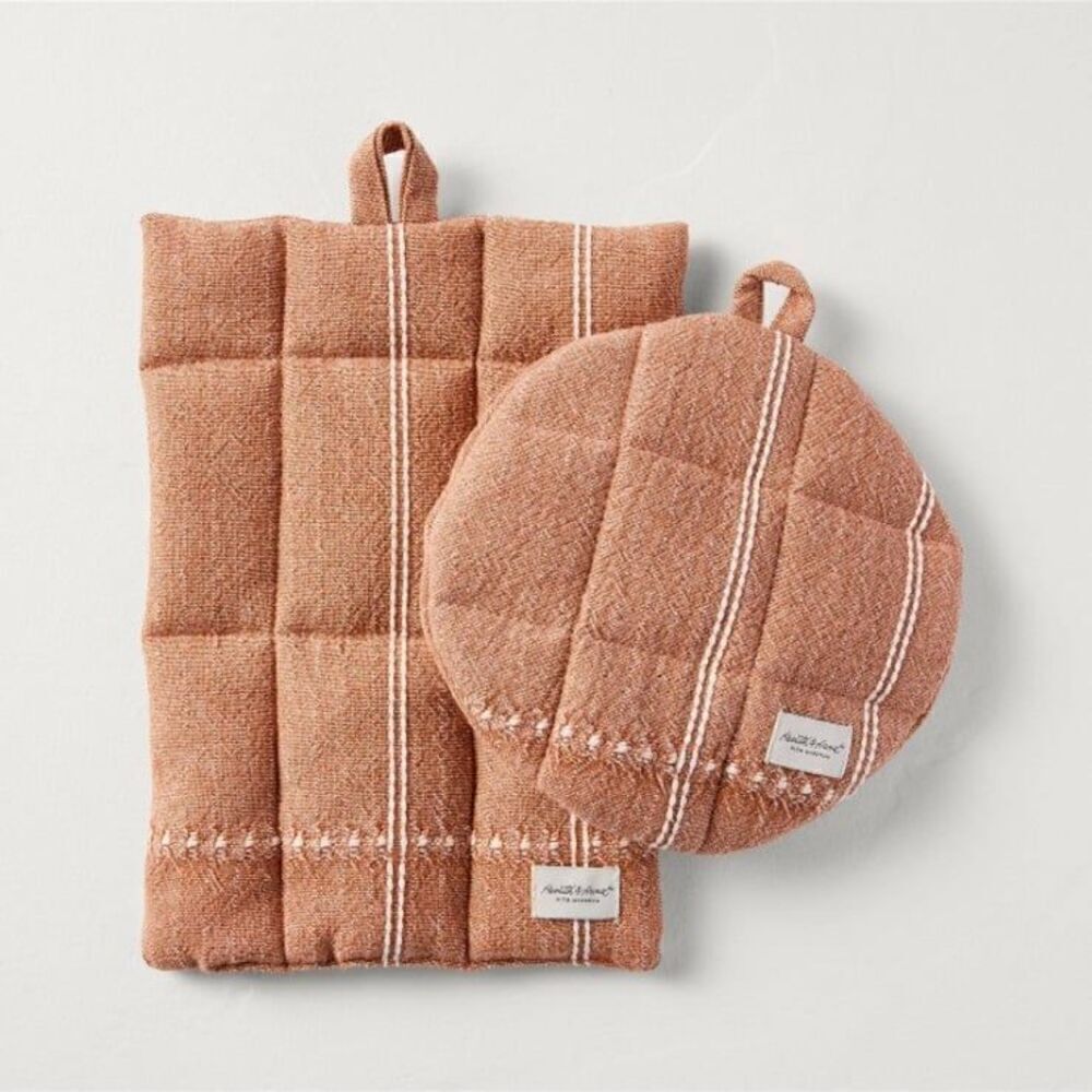 Hearth & Hand Striped Pumpkin Brown Hue Pot Holders